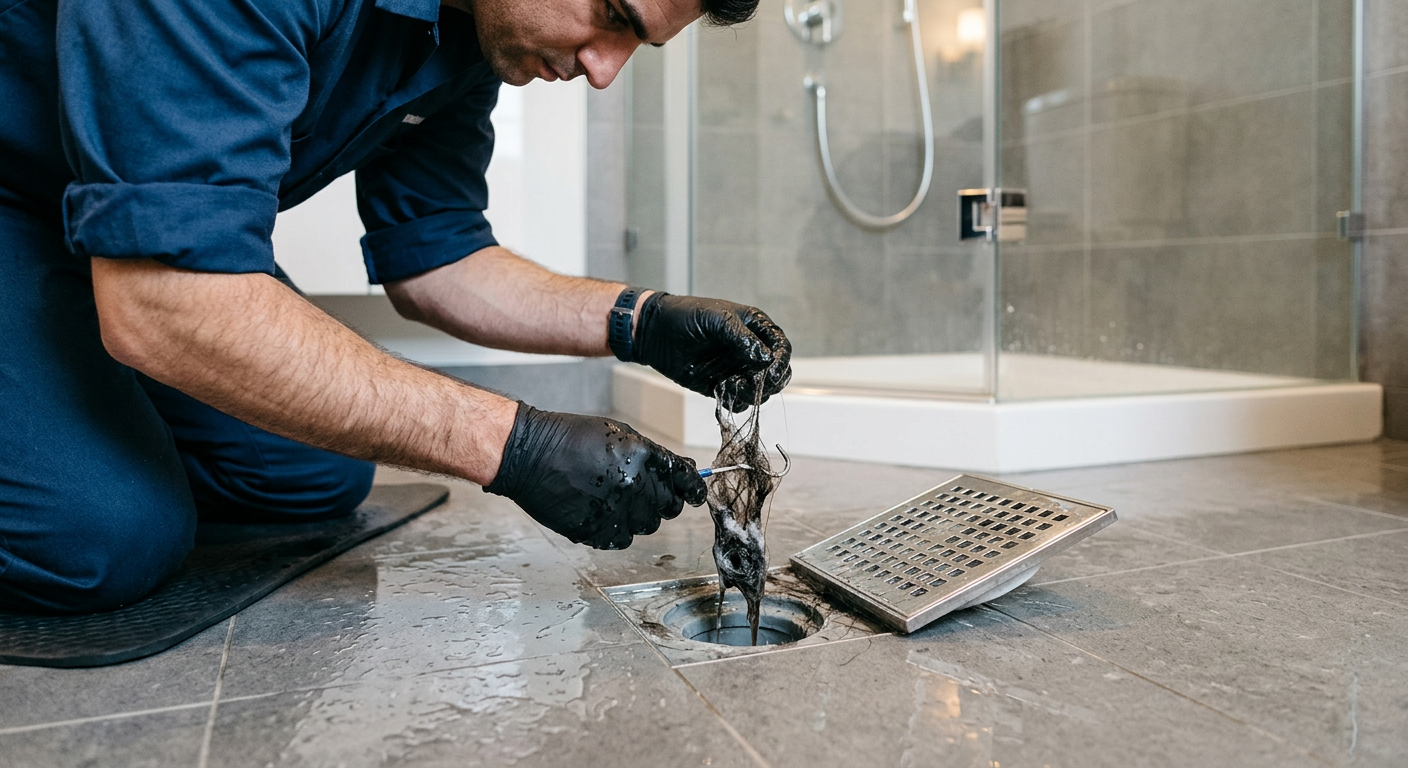 Débouchage de douche bouchée par un plombier à Poissy